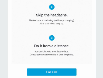 Tax Day email campaign example.